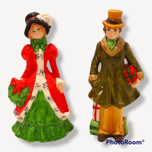 Holiday Vintage Christmas Figurines By Rb Japan 7 Ceramic Figurines Poshmark